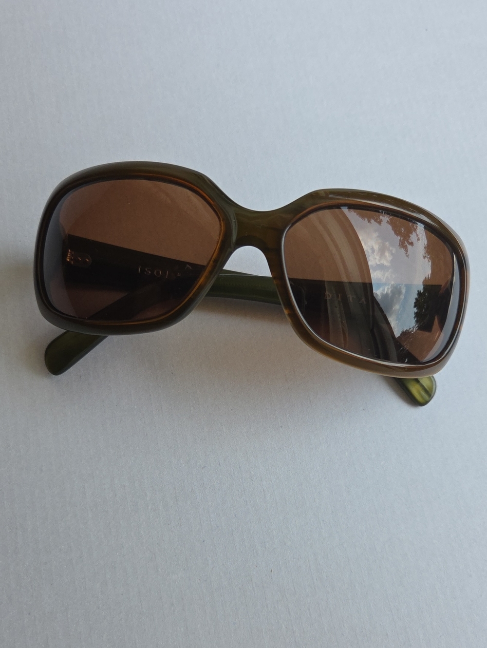 DITA Olive Green Frame Sunglasses with Brown Lenses - Picture 3 of 5